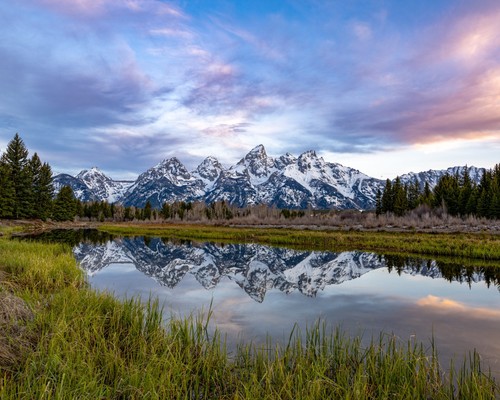 Serene sunrise grand teton - in,